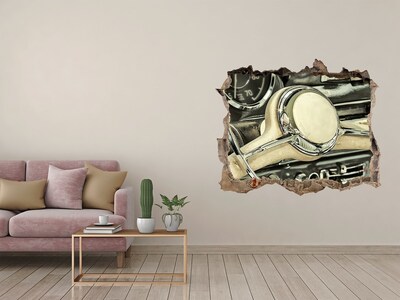 Fototapet un zid spart cu priveliște Cockpitul elegant al unei mașini clasice