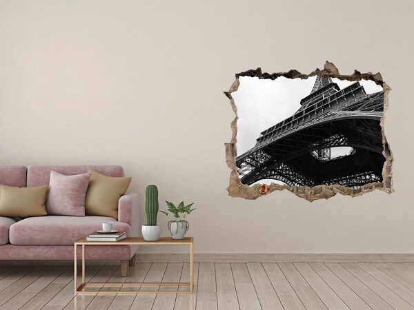 Autocolant autoadeziv gaură Turnul Eiffel într-un decor monocromatic