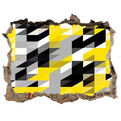 Fototapet un zid spart cu priveliște Gaură abstractă în perete