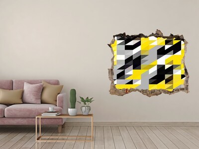 Fototapet un zid spart cu priveliște Gaură abstractă în perete