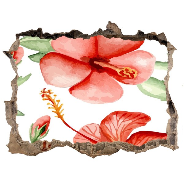 Fototapet 3D gaură în perete Grădina de flori din spatele zidurilor