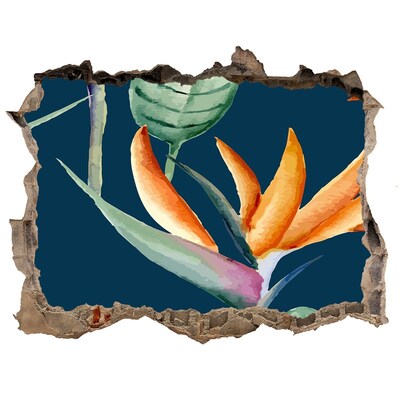 Autocolant de perete gaură 3D Strelitzia reginae
