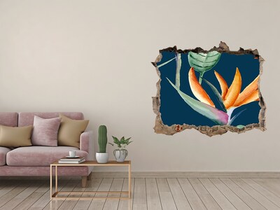 Autocolant de perete gaură 3D Strelitzia reginae