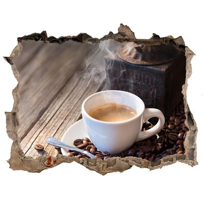 Autocolant 3D gaura cu priveliște Cafeaua de dimineață