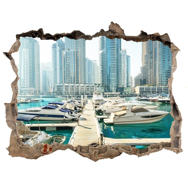 Fototapet 3D gaură în perete Marina in dubai