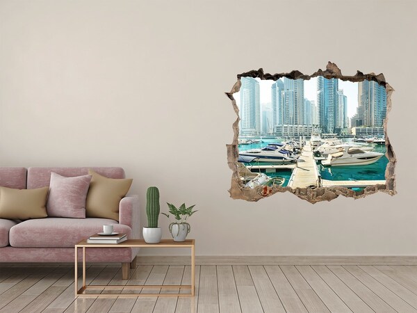 Fototapet 3D gaură în perete Marina in dubai