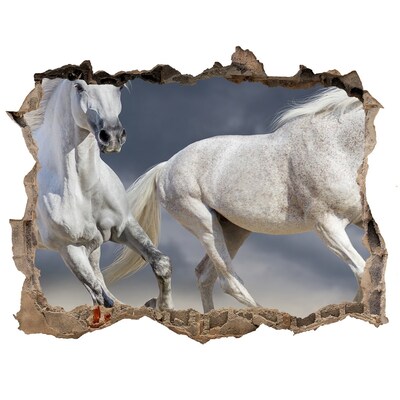 Autocolant gaură 3D White beach horse
