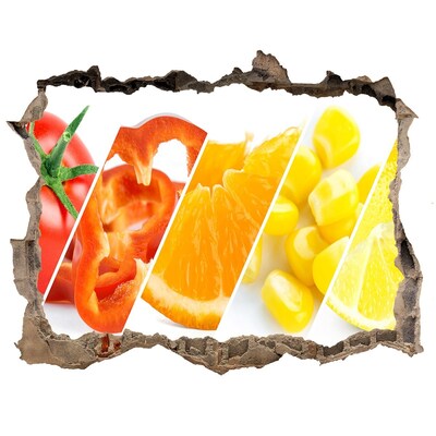 Autocolant autoadeziv gaură Paradisul fructelor din spatele zidului