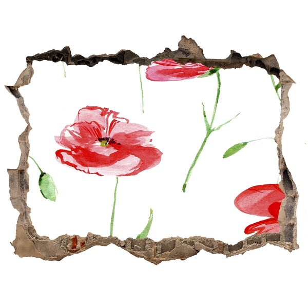 Autocolant 3D gaura cu priveliște Gaură de floare în perete