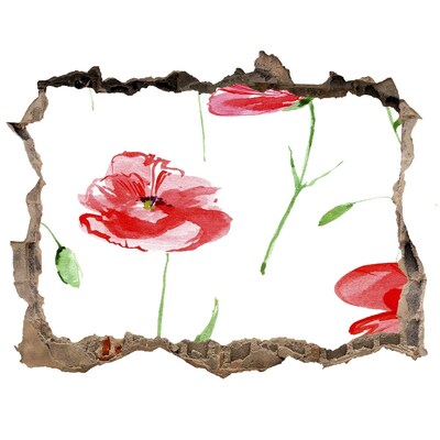 Autocolant 3D gaura cu priveliște Gaură de floare în perete