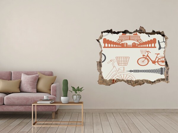 Autocolant gaură 3D Parisul în detaliu