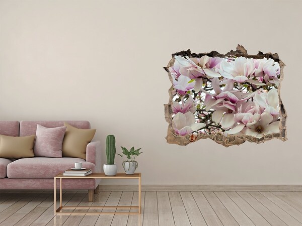 Fototapet 3D gaură în perete Paradisul Floral Magnolia
