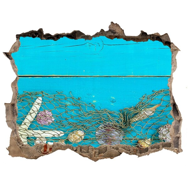 Autocolant de perete gaură 3D Lumea subacvatică pe fundalul recifului