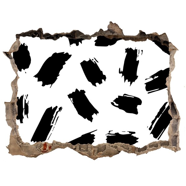 Autocolant gaură 3D Un perete deteriorat cu dungi abstracte