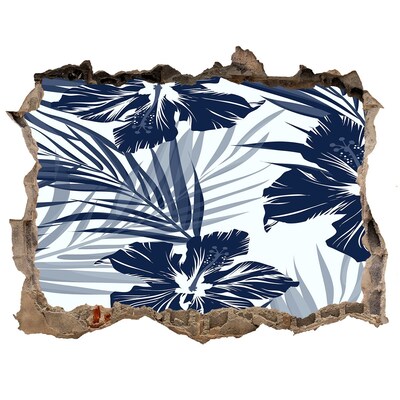 Fototapet 3D gaură în perete Paradis tropical cu flori