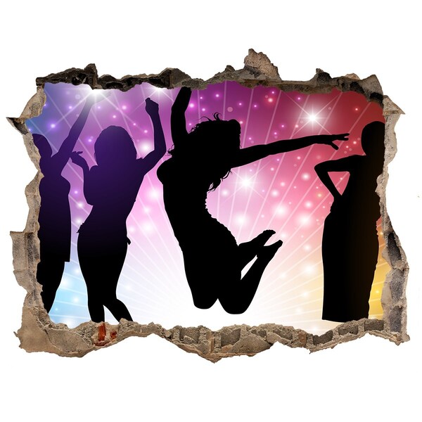 Autocolant de perete gaură 3D Dansând în lumina reflectoarelor