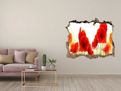 Autocolant un zid spart cu priveliște Paradisul florilor cu o albină