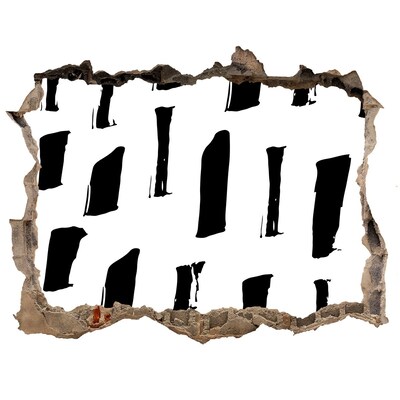 Autocolant de perete gaură 3D Un zid în ruine care domină orașul