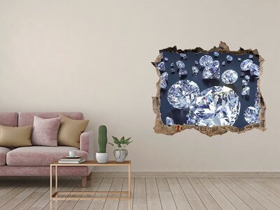 Autocolant gaură 3D Diamante strălucitoare pe perete