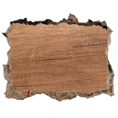 Autocolant un zid spart cu priveliște Un perete deteriorat cu o placă de lemn