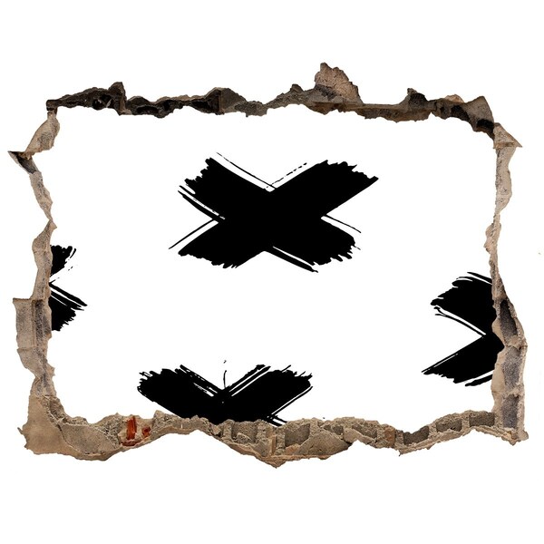 Autocolant 3D gaura cu priveliște Gaură elegantă în perete