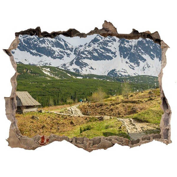 Autocolant autoadeziv gaură Peisaj montan cu un sat