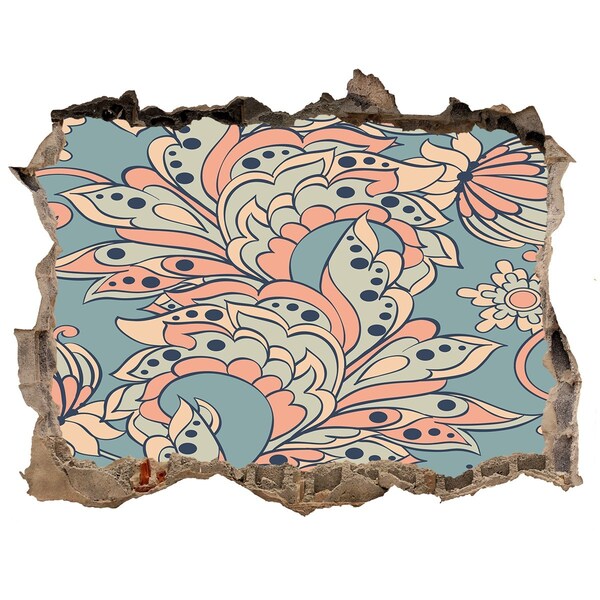 Autocolant de perete gaură 3D Gaură în model floral de perete