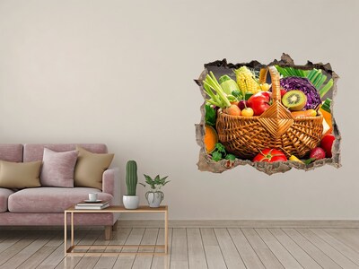 Autocolant de perete gaură 3D Un coș de legume fructe