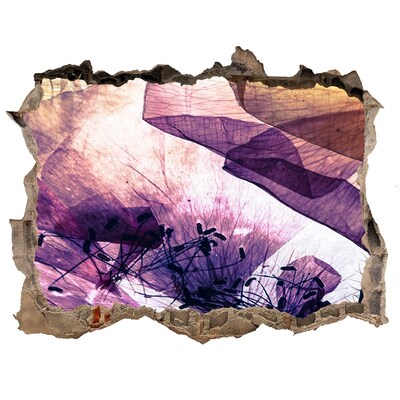 Autocolant 3D gaura cu priveliște Lumea florală din spatele pereților