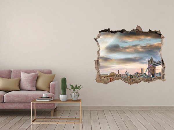 Autocolant un zid spart cu priveliște Podul Turnului din Londra