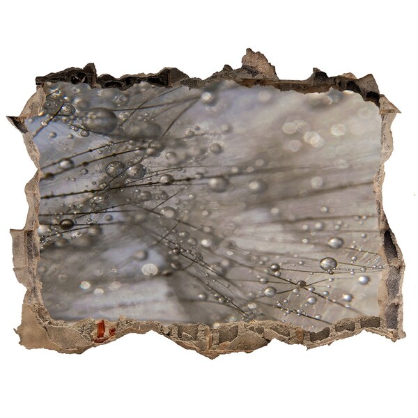 Autocolant gaură 3D Picături de apă pe sticlă