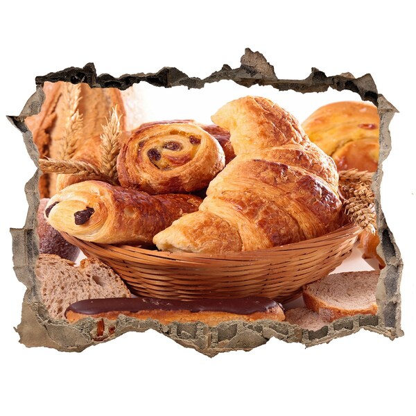 Autocolant un zid spart cu priveliște Produse de patiserie delicioase într-un coș