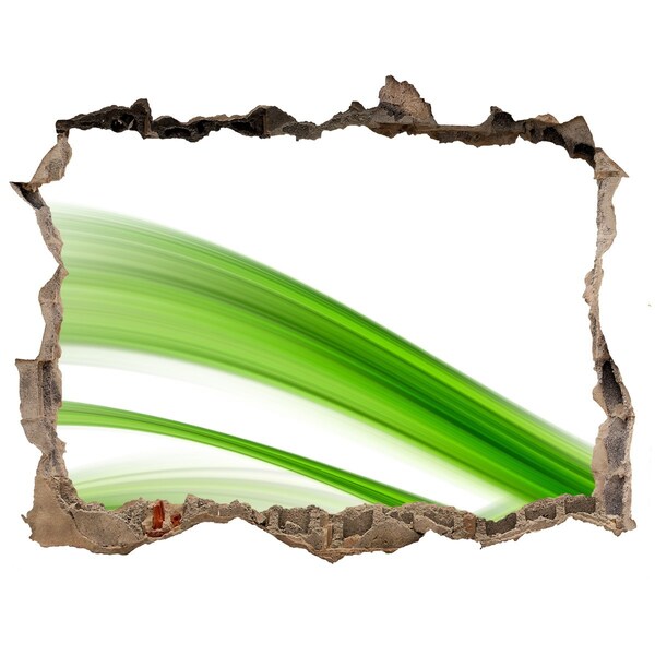 Autocolant un zid spart cu priveliște Pajiște verde printr-o gaură în perete