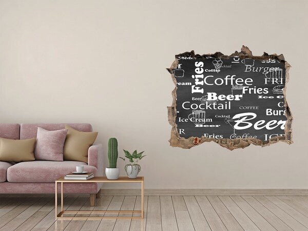 Fototapet 3D gaură în perete Haos culinar în gaură