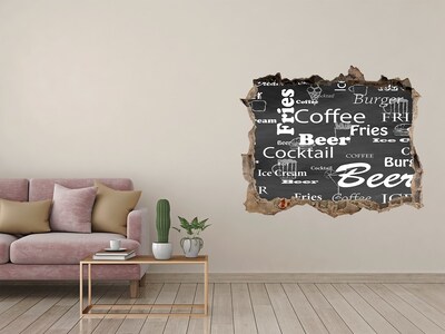 Fototapet 3D gaură în perete Haos culinar în gaură