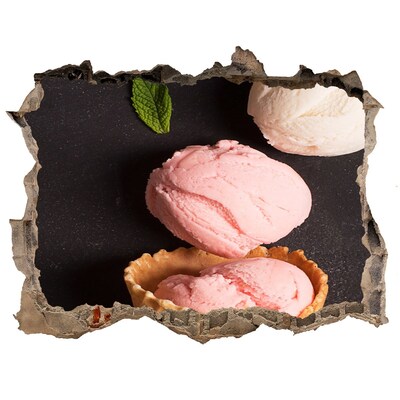 Autocolant de perete gaură 3D Sărbătoarea cu înghețată Hole in the Wall