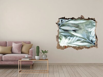 Fototapet un zid spart cu priveliște O oază verde într-o gaură din perete