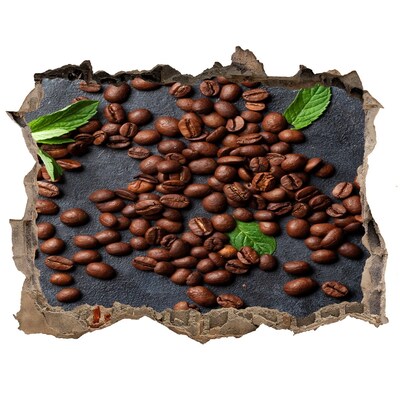 Autocolant de perete gaură 3D Boabe de cafea