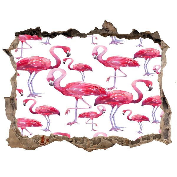 Autocolant un zid spart cu priveliște Flamingos