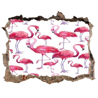 Autocolant un zid spart cu priveliște Flamingos