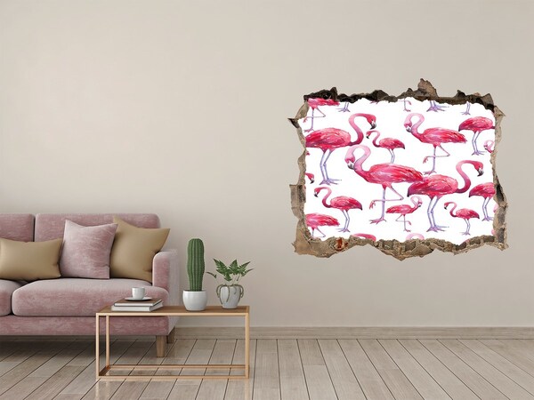 Autocolant un zid spart cu priveliște Flamingos