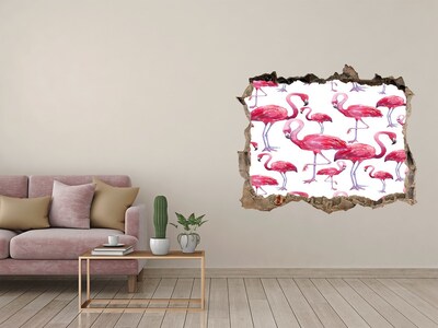 Autocolant un zid spart cu priveliște Flamingos