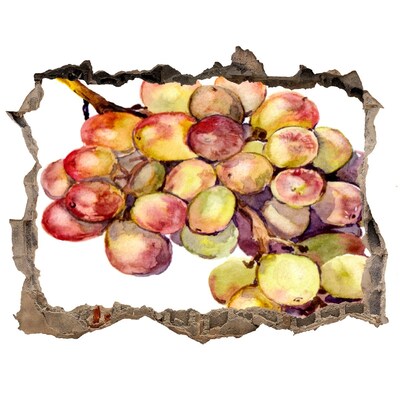 Autocolant 3D gaura cu priveliște Fructe într-o gaură în perete