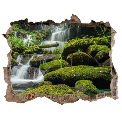 Autocolant un zid spart cu priveliște Cascada din pădure