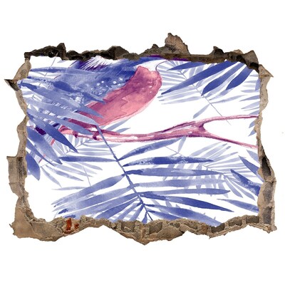 Autocolant de perete gaură 3D Paradis tropical în spatele zidului