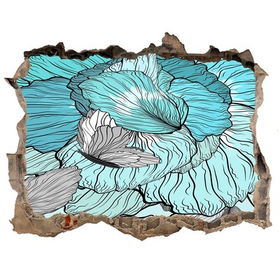 Autocolant de perete gaură 3D O oază florală în beton