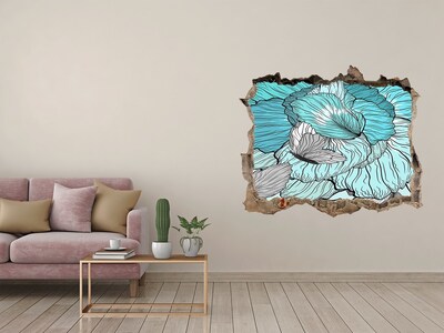 Autocolant de perete gaură 3D O oază florală în beton