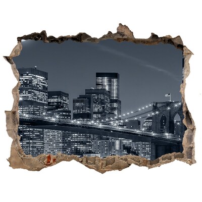 Fototapet un zid spart cu priveliște Manhattan new york city