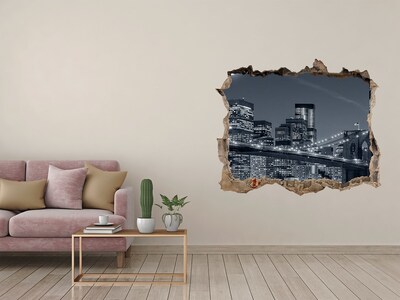 Fototapet un zid spart cu priveliște Manhattan new york city