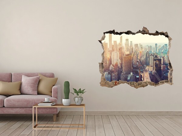 Autocolant gaură 3D New york pasăre de zbor